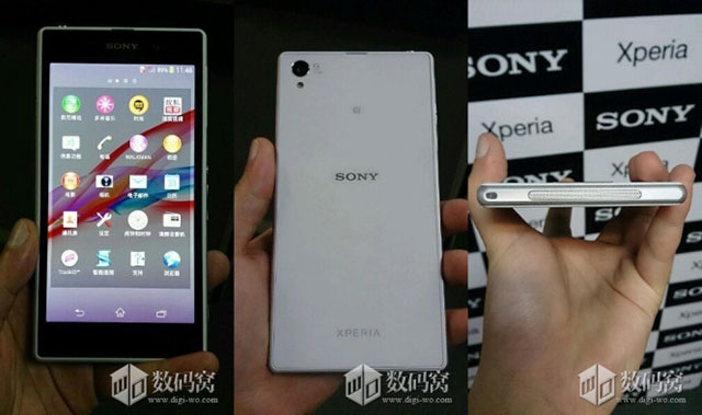 front and back pictures of sony honami xperia z1 phone with android 4.3