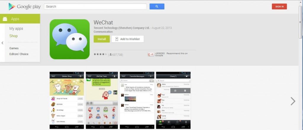 social apps for the droid with android WeChat app