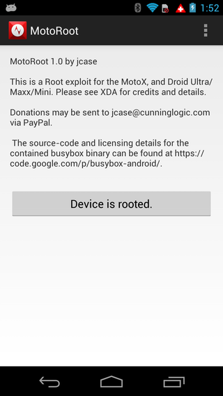 root ing of Moto X completed