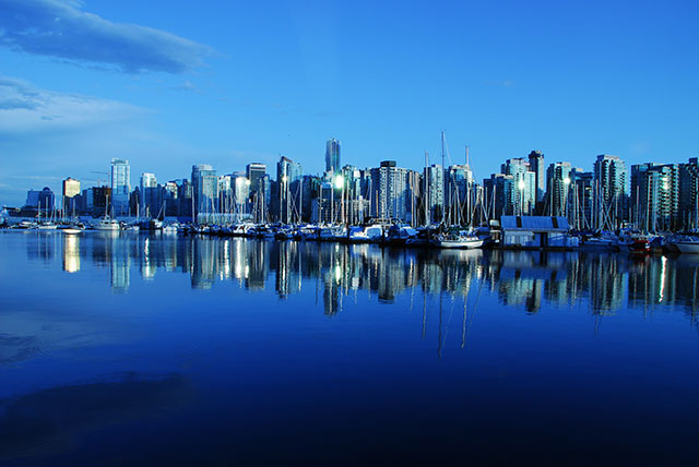 One of the biggest cities in the world showing Vancouver's city skyline at night