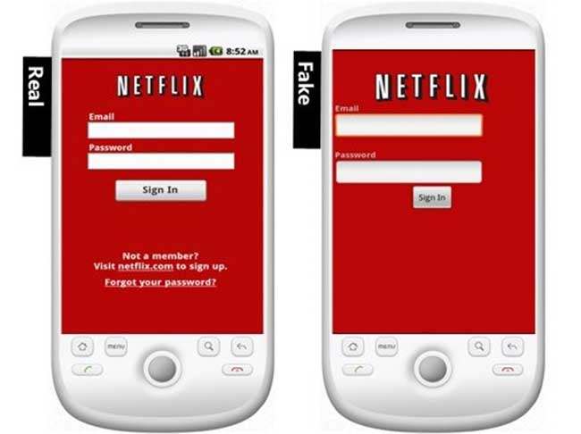 a screenshot showing the fake version of android app netflix from google's store