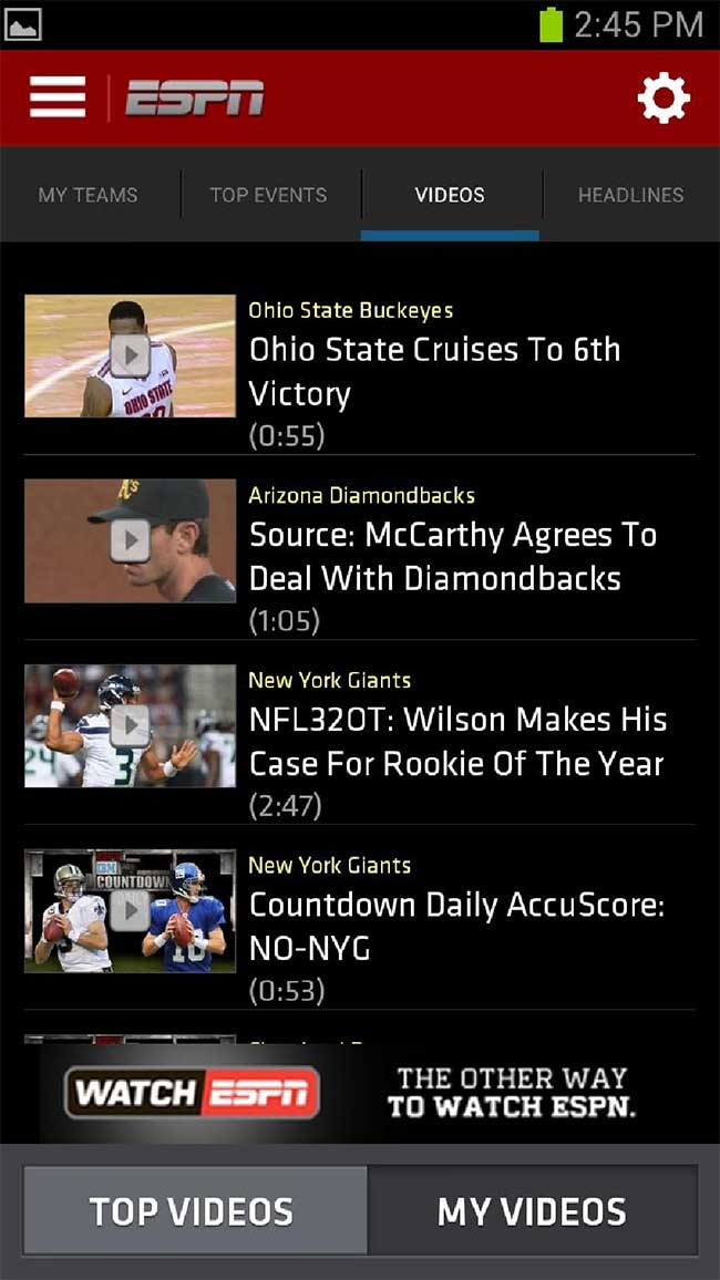 Droid Galaxy Sports App Center review