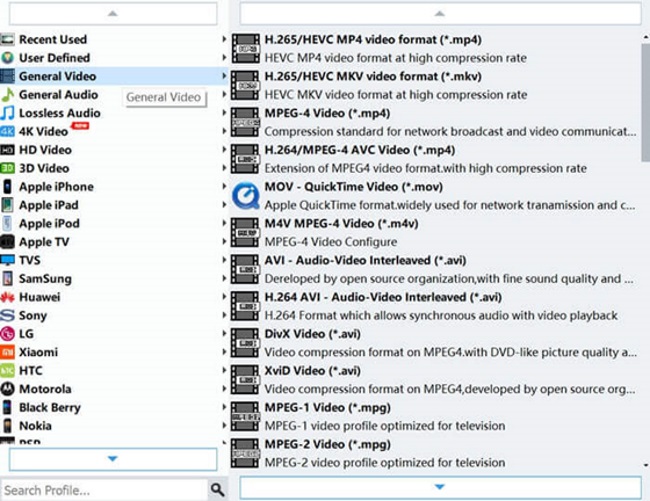 Choose Output Format